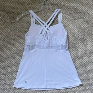 Lululemon White Tank - strappy back & mesh sides
